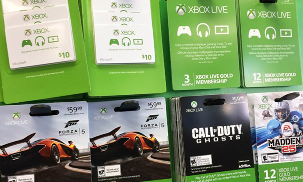 گیفت کارت های Xbox Live Gold