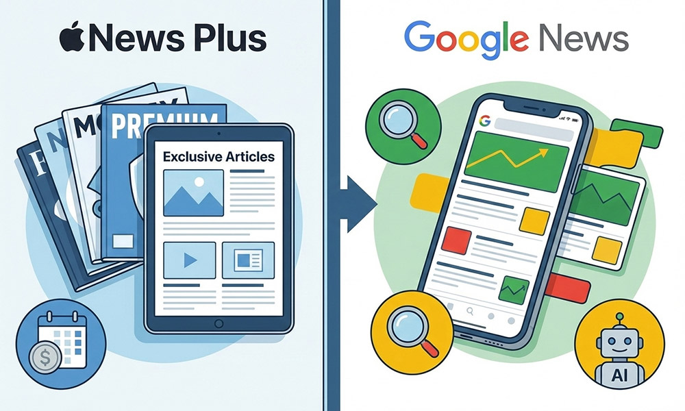 تفاوت Apple News Plus با Google News